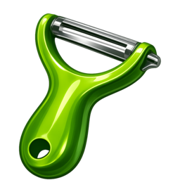 a green Y-shaped vegetable peeler