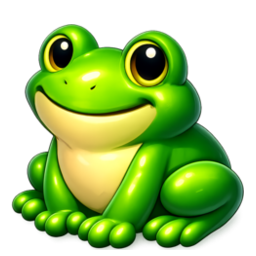 a smooth bright green frog