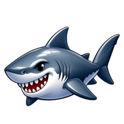 a gray shark with sharp teeth