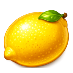 a bright yellow lemon with a green leaf