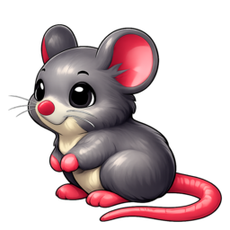 a small gray mouse with a long tail