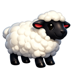 a white sheep with a black face
