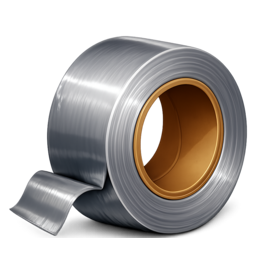 a roll of silver duct tape