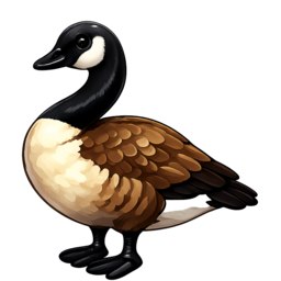 a goose with a black neck and a white cheek