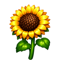 a yellow sunflower with a brown center