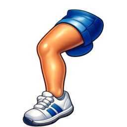 a leg taking a step, with a white sneaker